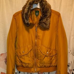 Mustard Yellow Wild Fable Jacket with Faux Fur Collar. Basically Like New